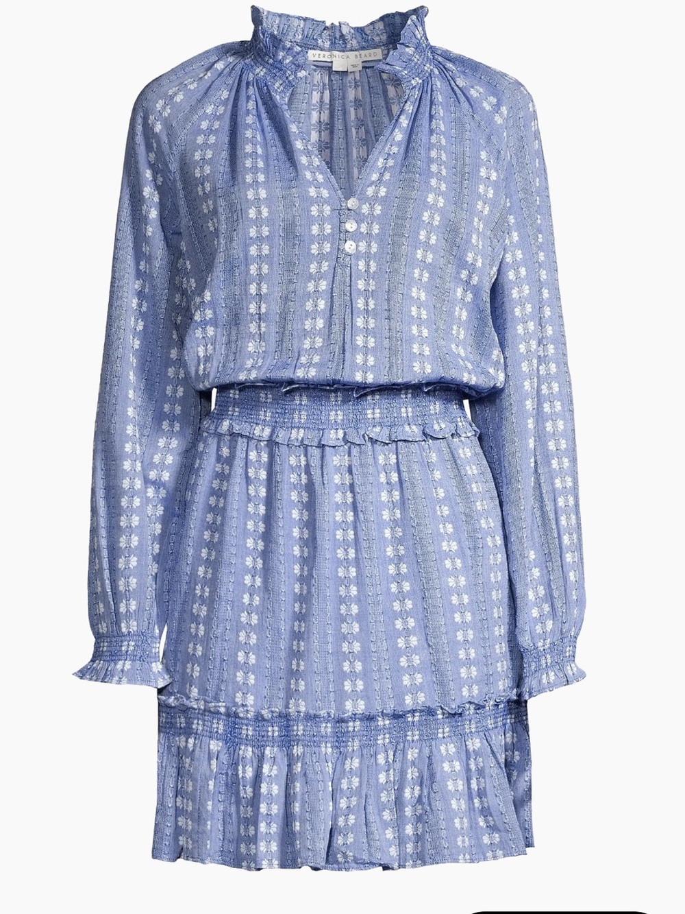 Veronica Beard ESPIE Cotton Smocked Minidress size 2